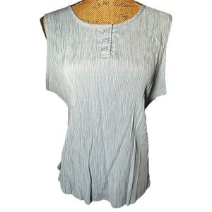 Islander light blue sleeveless ruched shirt rayon blend Women’s size XL | a15